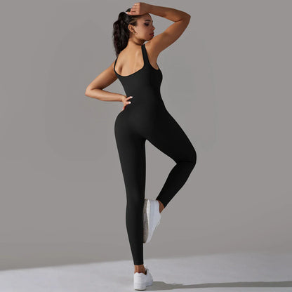 Fitness Sports Jumpsuit Screw Thread Sleeveless Bodysuit Women Seamless Set Full Seasons Casual Fitness Sporty Playsuit