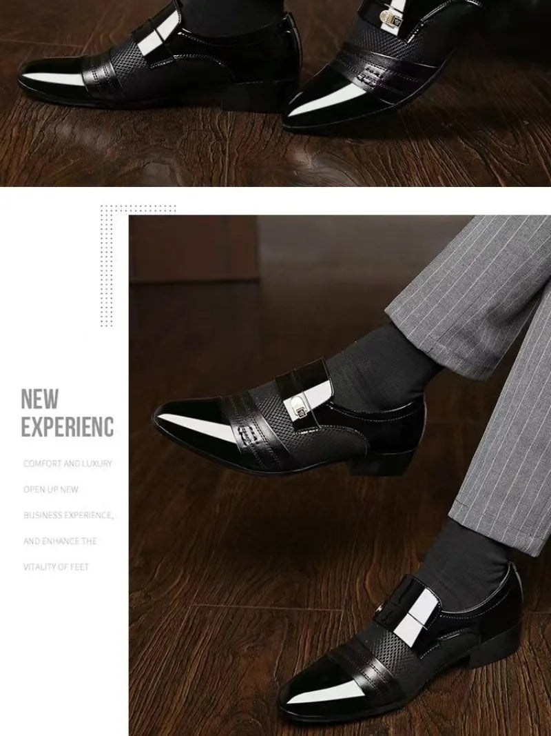 Large Size Summer Breathable Mesh Men's Shoes Formal Men's Leather Shoes Black Business Casual British Shoes
