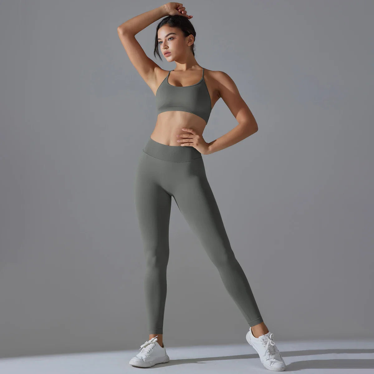 Ribbed Set Woman 2 Piece Seamless Yoga Set Gym Wear Push Up Sports Bra Leggings For Women Workout Outfit Sportswear Tracksuit