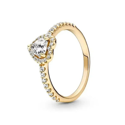 Hot selling 925 sterling silver ring, exquisite luxury, adjustable charm, square circular heart-shaped ring women's jewelry gift