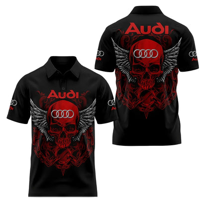 Short-Sleeved Polo Shirt 3D Printed 4S Fast Dry Sport Collar T-Shirt for Store Staff Fashionable