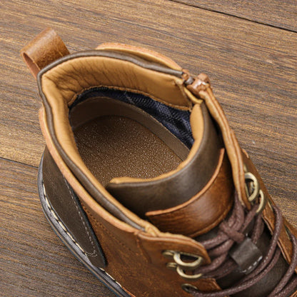 Size 8-13 Retro Men Boots 2025 Fashion Comfortable Spring Leather Boots