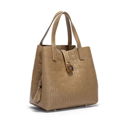 Classic Simple Solid Color Women's New 2024 Large Capacity Handbag Letter Element Women's Handbag
