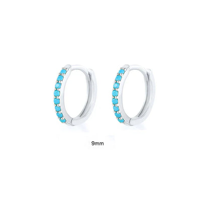 6/7/8/9 MM Cartilage Circle Earrings 925 Sterling Silver Bling CZ Huggie Hoop Earring for Women Piercing Buckle Wedding Jewelry