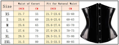 Black PVC Vinyl Corset Top Women Leather Underbust Bustiers Lace Up Plastic Boned Body Shaper Short Torso Sexy Corselet