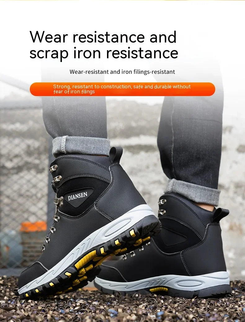 Puncture-Proof Protective Shoes Work Boots Tactical Boots Rotating Button Safety Shoes Men Work Sneakers Indestructible Shoes