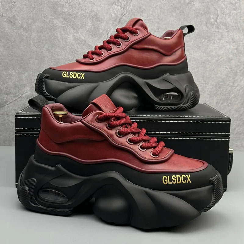 Designer Style Men Shoes 2025 Autumn Fashion Comfortable Men's Thick Platform Sneakers Casual Shoes Sports Trainers Tenis