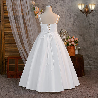 Vestidos de Meninas para Festa de Batismo de Verão Dama de Honra Vestido Elegante para Casamento Aniversário Noite Princesa Menina Primeira Comunhão Fantasia de Formatura