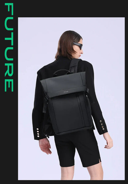 Men Fashion Backpack 15.6 inch Multifunctional Waterproof Backpack Daily Travel Bag Casual School Rucksack with Buckle