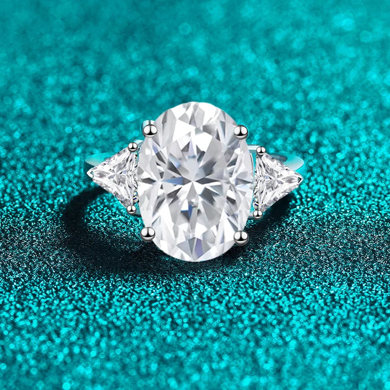 9cttw Moissanite Rings for Women Wedding Luxury Lab Diamond S925 Sterling Silver with 18k Gold Plated Ring Jewelry