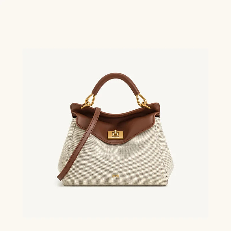 Spring&Autumn buckle bag niche fashion genuine leather shoulder crossbody bag buckle high-end versatile Women handbag