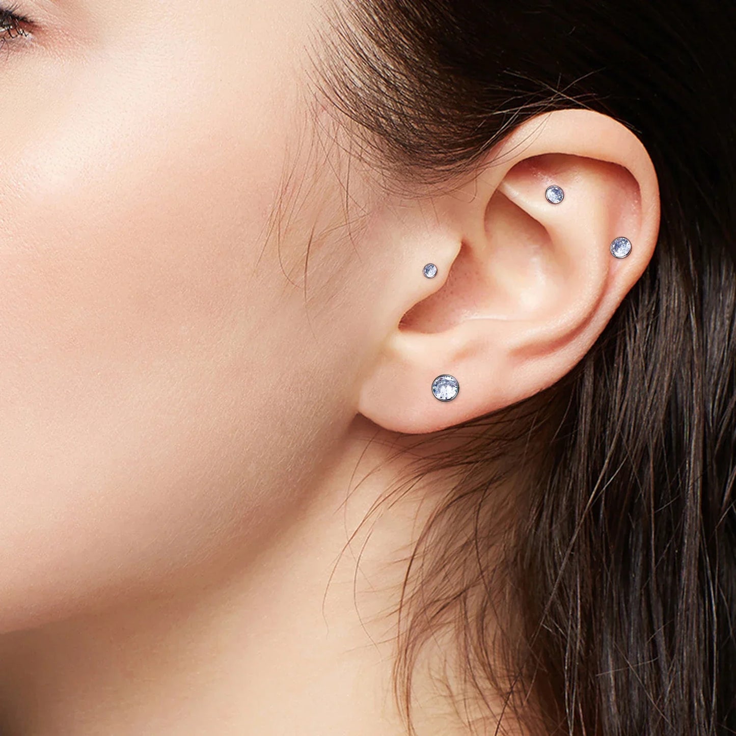 10/50PCS G23 Titanium Internal Thread Cup Shaped Ear Cartilage Nail Simple And Fashionable Perforated Jewelry Ear Nail Lip Nail