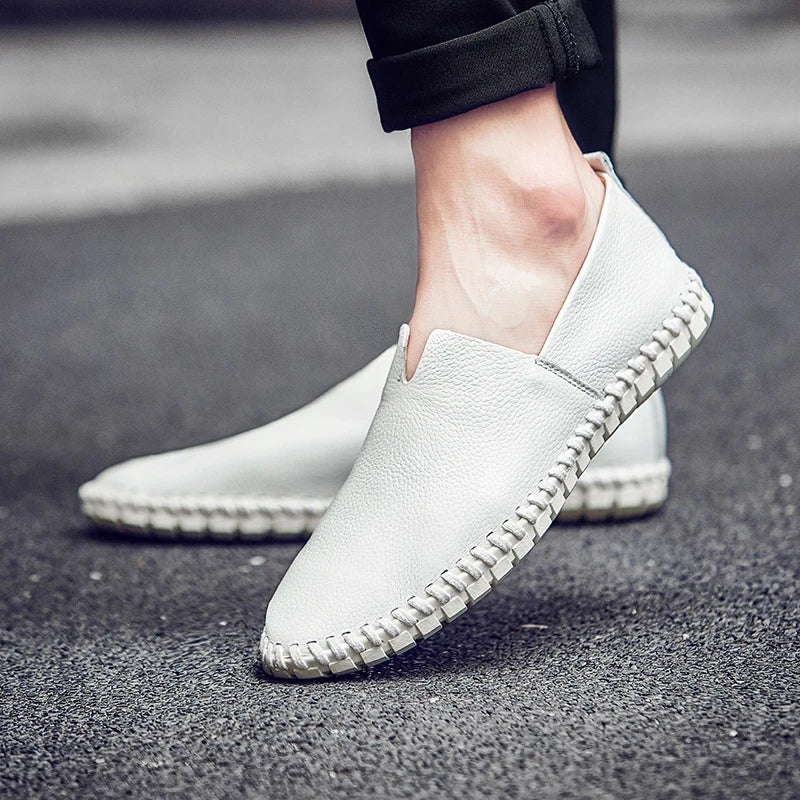 Fashion Men's Driving Shoes Handmade Leather Men Loafers Soft Breathable Men's Casual Shoes
