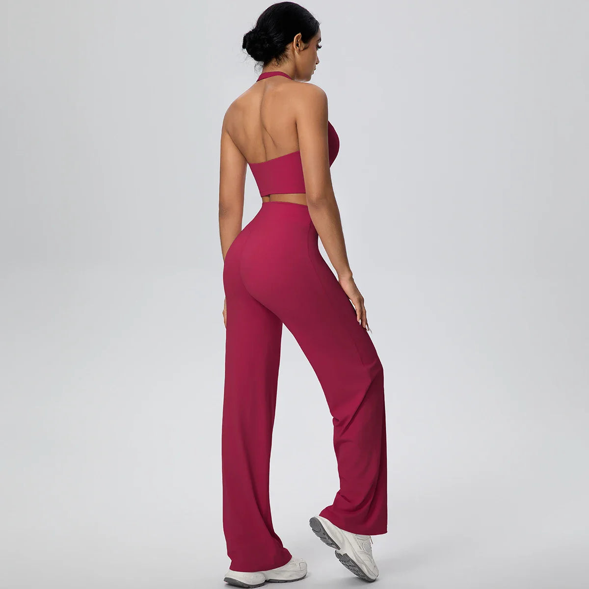 2Pieces Breathable Summer Workout Top Pants Yoga Set Yoga Underwear With Chest Pad Quick Drying Push Up Pencil Pants Yoga Set