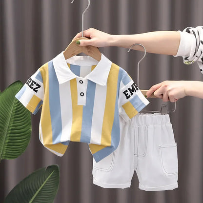Children Clothing mother Kids Clothes Children's Sets Boys T-shirt Shorts Summer Cotton Short sleeve fashion Suit 2PCS
