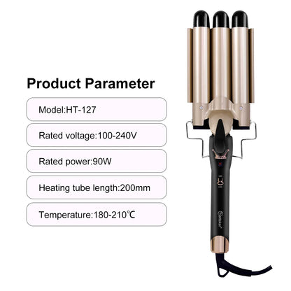 25MM Curling Iron Egg-Shaped Salon Professional Constant Temperature Hair Protection Negative Ion Big Wave