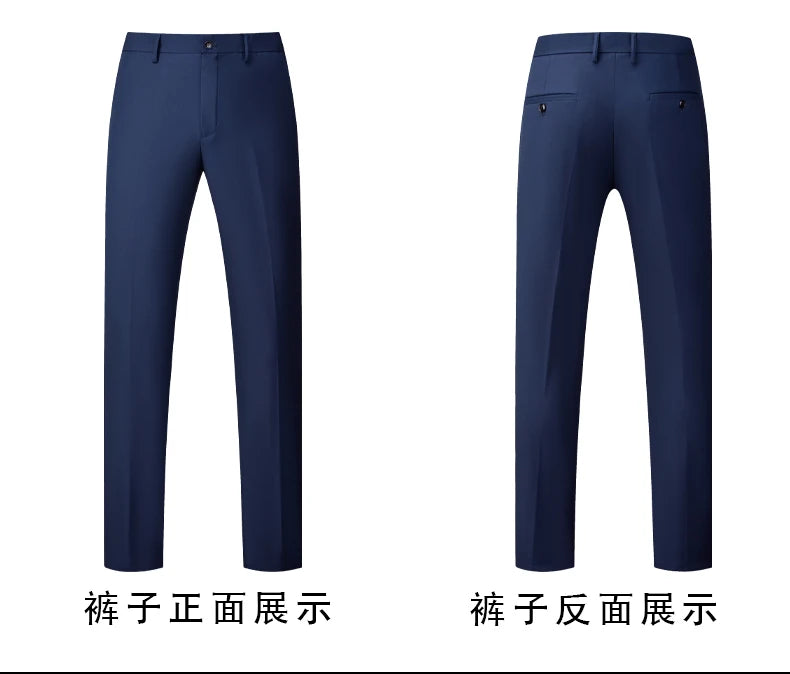 2026 New Suit (Blazer+ Vest + Pants) Men's Gentleman Fashion Slim Work Solid Color Plus Size Fair Dress Wedding Best Man Suit