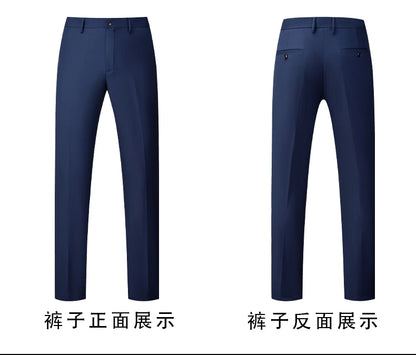 2026 New Suit (Blazer+ Vest + Pants) Men's Gentleman Fashion Slim Work Solid Color Plus Size Fair Dress Wedding Best Man Suit