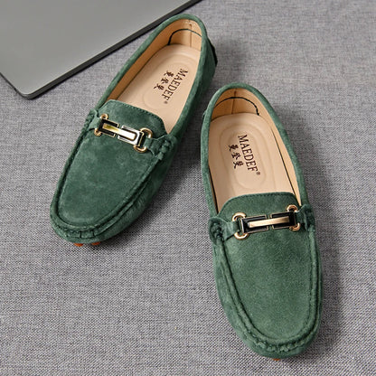 Men Fashion Luxury Leisure Leather Loafers Shoes Slip on Soft Comfortable Non-slip Driving for Men