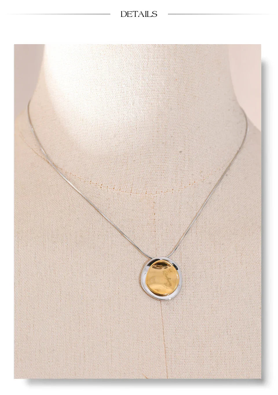 Double Round Pendant Fashion Necklace Water Resistant Metal Stainless Steel Daily Waterproof Jewelry Recommend