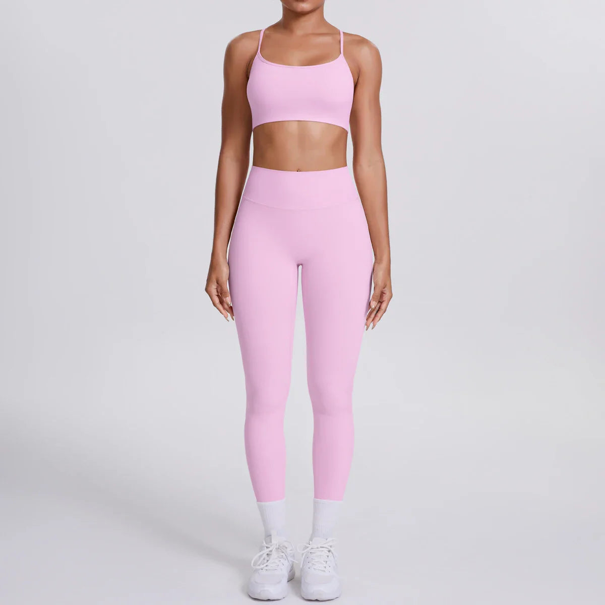 Yoga Suit Sports Set Gym Seamless High Impact Sports Bra Women's High Waist and Hips Tight Peach Buttocks Pants Womens Sportswea