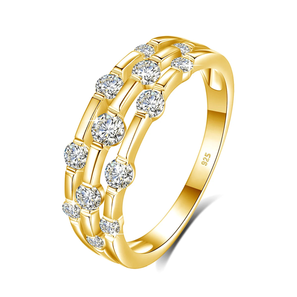 Trending Wedding Band Moissanite Ring With Certificate Genuine Silver 925 Enagement Jewel Gift For Women Positive Stones