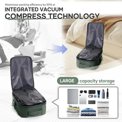 Travel Backpack Vacuum Compression Backpack with Pump,  Wizzair Cabin Bag 15.6" Laptop Travel Bag，Storage Bag