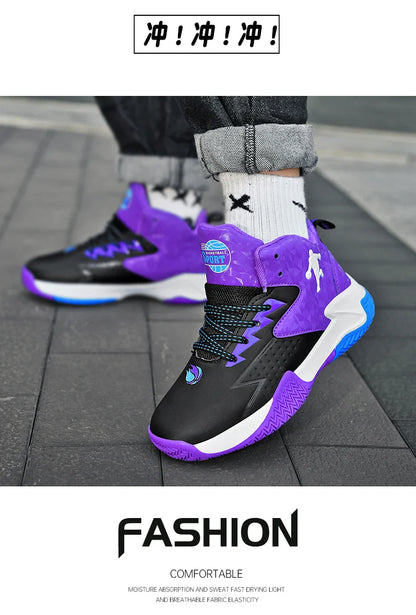 Children Basketball Shoes For Boys Girls Trainers High Top Sneakers Kids Training Shoes Outdoor Non-slip Children's Sports Shoes