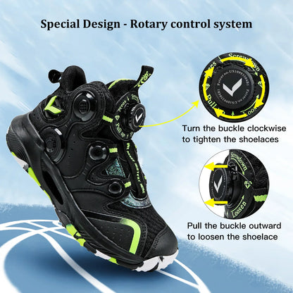 Kids Basketball Shoes Boys Air Cushion Sneakers Non-Slip Comfortable Outdoor Sports Shoes