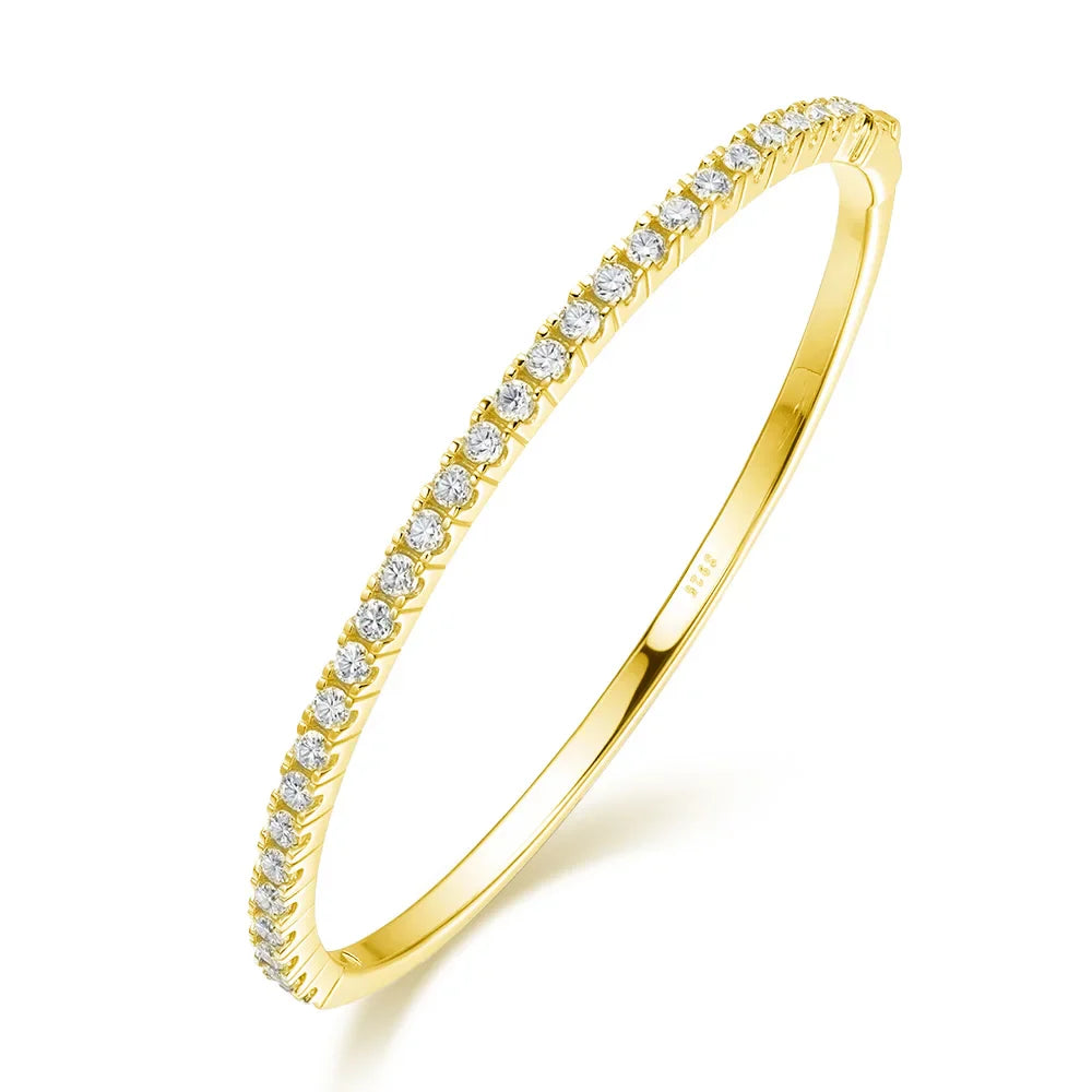 Moissanite Bangles for Women All 2.5mm D VVS1 Lab Diamond Bracelets 925 Sterling Silver Bracelet Wedding Birthday Gift