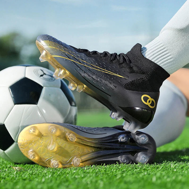 New Men Soccer Shoes Long Spikes Ultralight Football Boots Breathable Sneakers Indoor Match Cleats Training Drop Shipping
