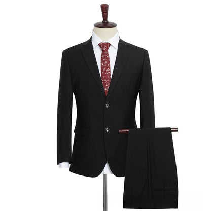 Plus Size Man Suit Set Solid Color Single Breasted Jacket Vest Pants For Host Groom Groomsmen Grey Black Navy 3-Piece Suit Set