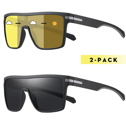 Fashion Photochromic Polarized Sunglasses Men Women Oversized Sun Glasses Male Night Vision Driving Goggles UV400