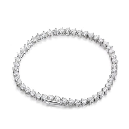 3 Claw Moissanite Tennis Bracelet 3mm GRA Certified Diamond Bracelet Chain s925 Sterling Silver Bracelets for Women Man