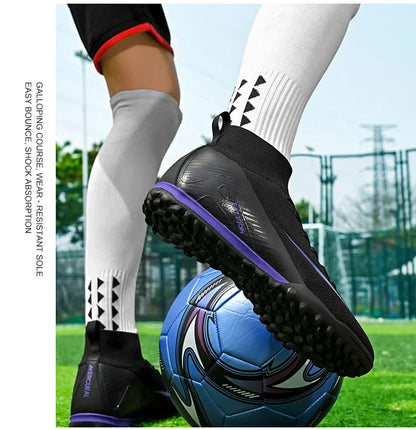 New Men Football Boots Match Outdoor Long Spikes Soccer Shoes Cleats Comfortable Training Sport Adult Breathable Boys Non Slip