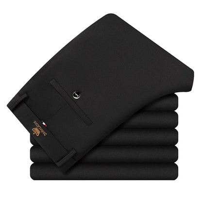 1-Pack Men's Professional Straight-Leg Stretch Formal Pants Non-Iron Comfortable Business Slacks Wrinkle-Resistant Loose Fit