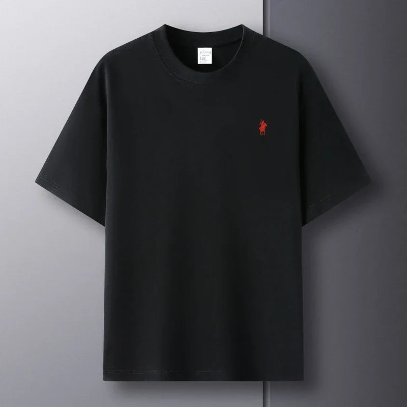 Luxury brand short sleeve men's round neck T-shirt summer fashion classic pony embroidery design 100cotton breathable casual top