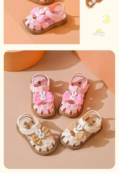 2026 Solid Bow Children's Summer Shoes Cute PVC Beach Non Slip Sandals For Baby Girls Footwear Soft Infant Kids Fashion Sandals