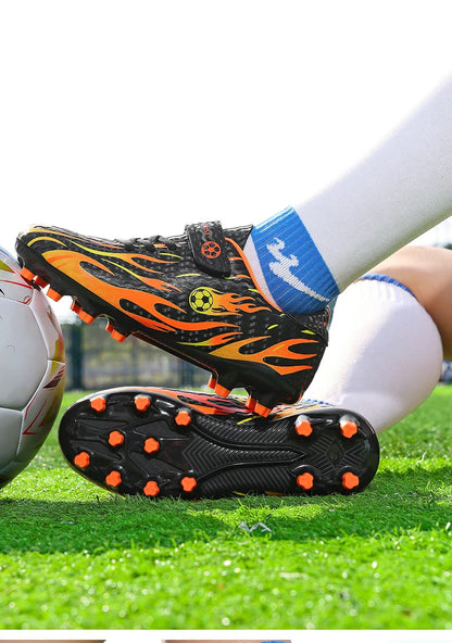 New Kids Soccer Cleats Youth Football Shoes TF Training Sneakers Boys Girls Non-Slip Breathable Lightweight Sport Boots 29-39