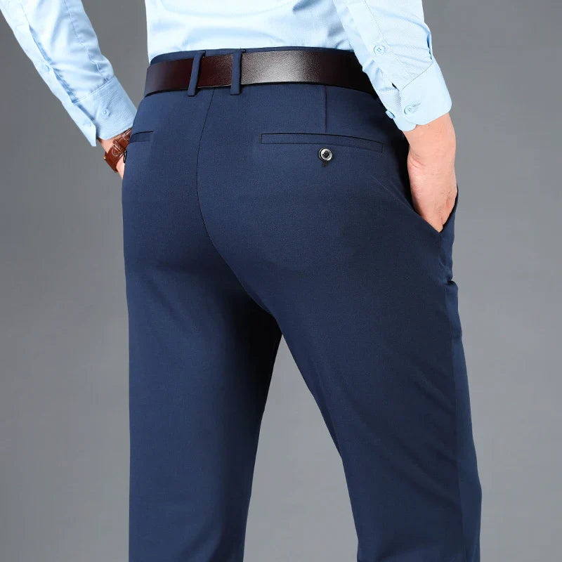 Men's Business Casual Pants Spring Summer Elastic Trousers Office Suit Pant Quick Dry Formal Stretch Pant Breathable Comfortable