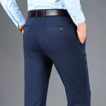 Men's Business Casual Pants Spring Summer Elastic Trousers Office Suit Pant Quick Dry Formal Stretch Pant Breathable Comfortable
