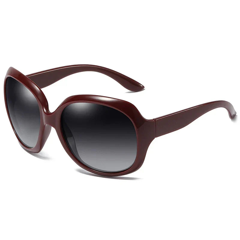 Design Elegant Polarized Oversized Round Sunglasses Women Simple Fashion Big Plastic Ladies Sun Glasses UV400