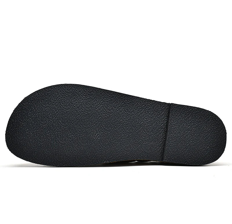 Sapatos Masculinos de Couro com Bico Largo e Sem Cadarço, Flats Casuais Minimalistas Antiderrapantes Primavera Verão Outono
