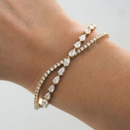 3*5mm Pear Cut Moissanite Diamond Tennis Bracelets with Cetficates 925 Sterling Silver Teardrop Shape Bracelet for Women Men
