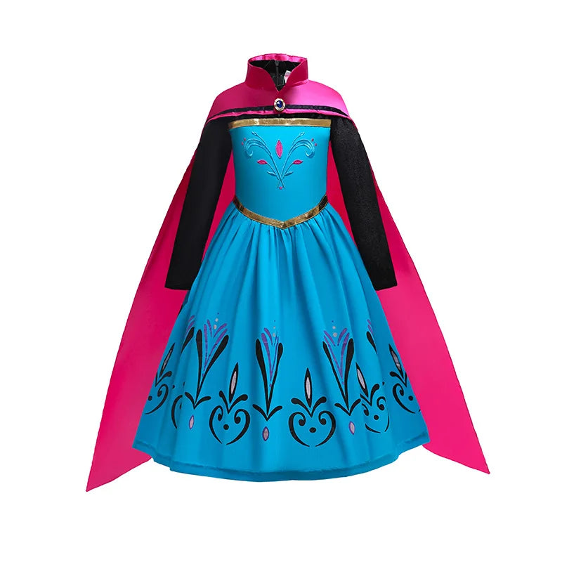 Girl Princess Dress Halloween 2026 Cosplay Party Costume Snow Queen Princess Clothes Children Outfit
