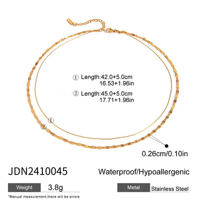 Simple Jewelry 18K Gold Plated Flat Snake Chain Layer Necklace Stainless Steel Snake Rope Chain Necklace Gift