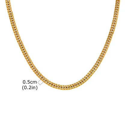 3/5/7/9mm Thick Cuban Chain Necklaces for Men Women,Simple Miami Curb Links Collar,Waterproof Stainless Steel Unisex Chain