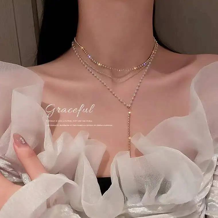 Heart Shape Pendant Necklaces Silver Color 5A Cubic Zirconia Minimalist Style Clavicle Chain Women And Girl Jewelry