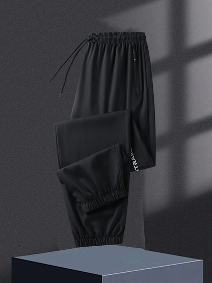 Men's Summer Casual Sports Pants Thin Tie-Up Jogging Pants Sweatpants Man Fishing Football Sport Gift Clothing Slacks Gym Jogger