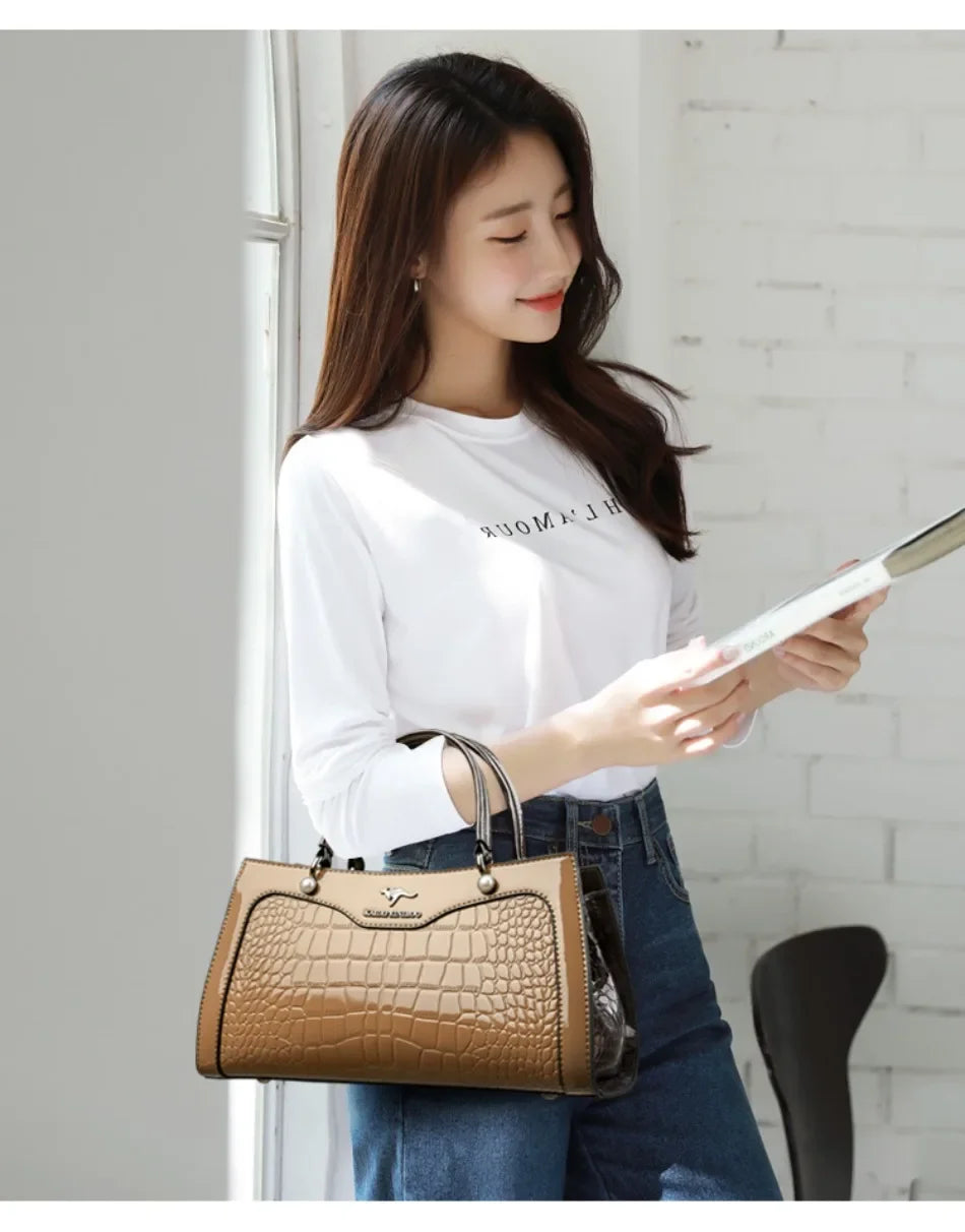 2024 Genuine High Quality  Luxury Handbag Designer Crossbody Bags for Women  Fashion Crocodile Pattern  Shoulder Bag Totes Bags